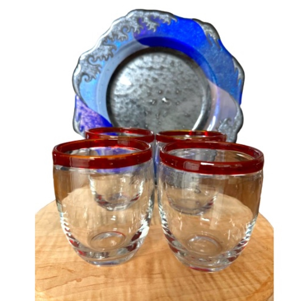 Artland Festival Red Rim Glasses – Set of 4